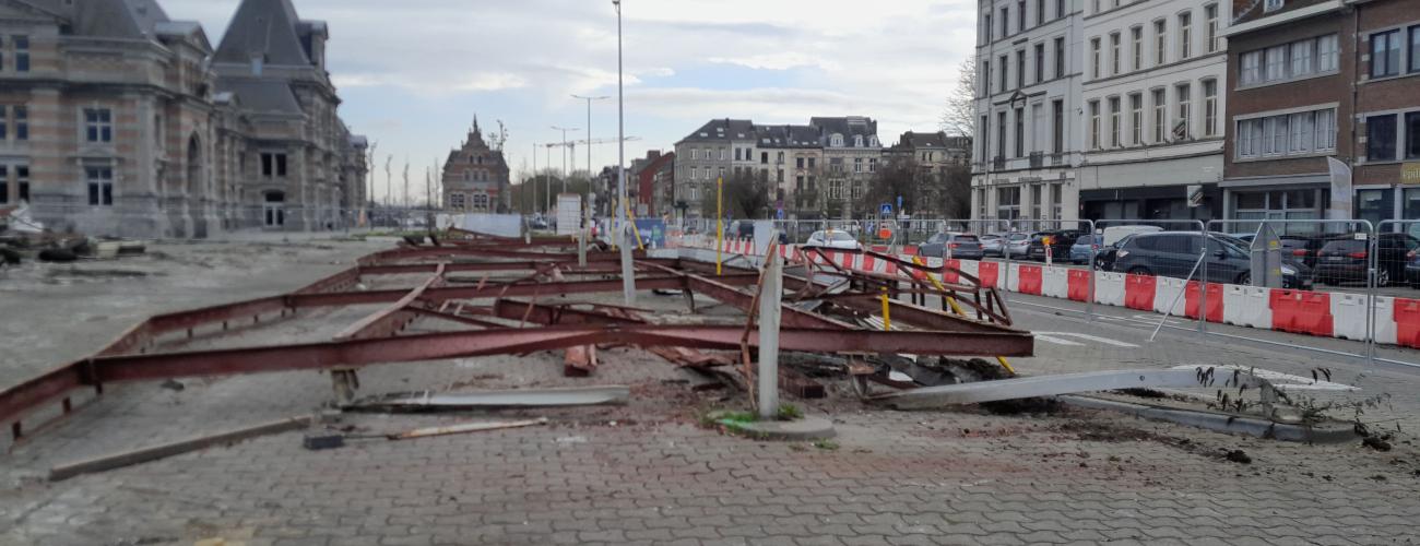Démolitions pour chantier gare TEC 