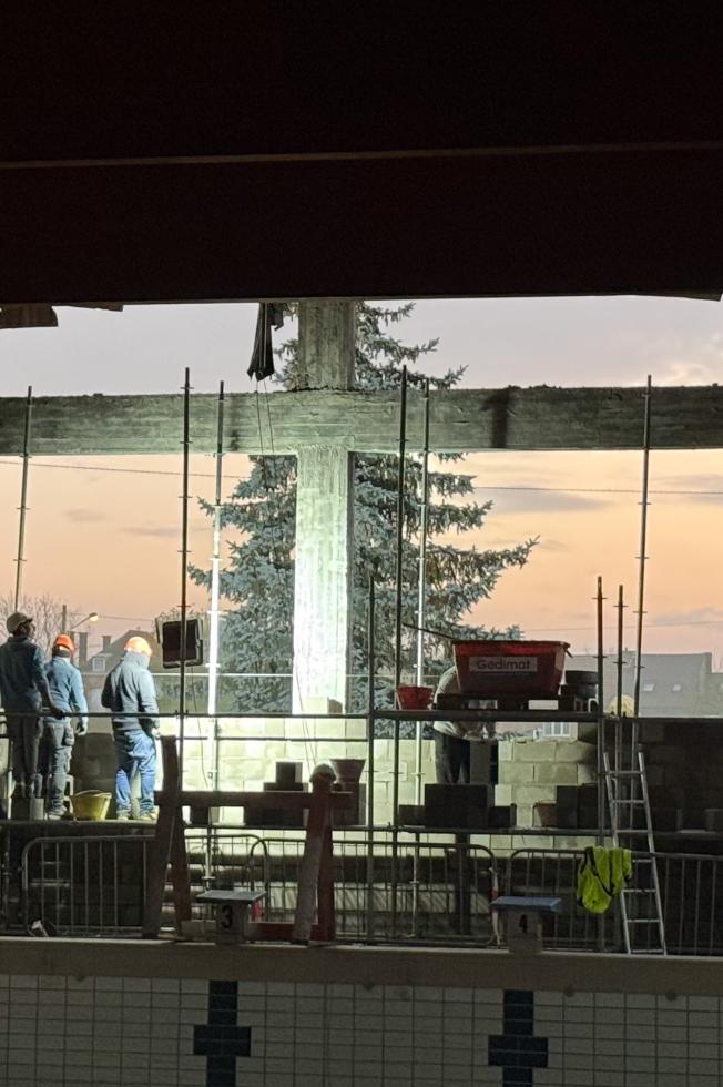 Chantier de rénovation de la piscine de Kain